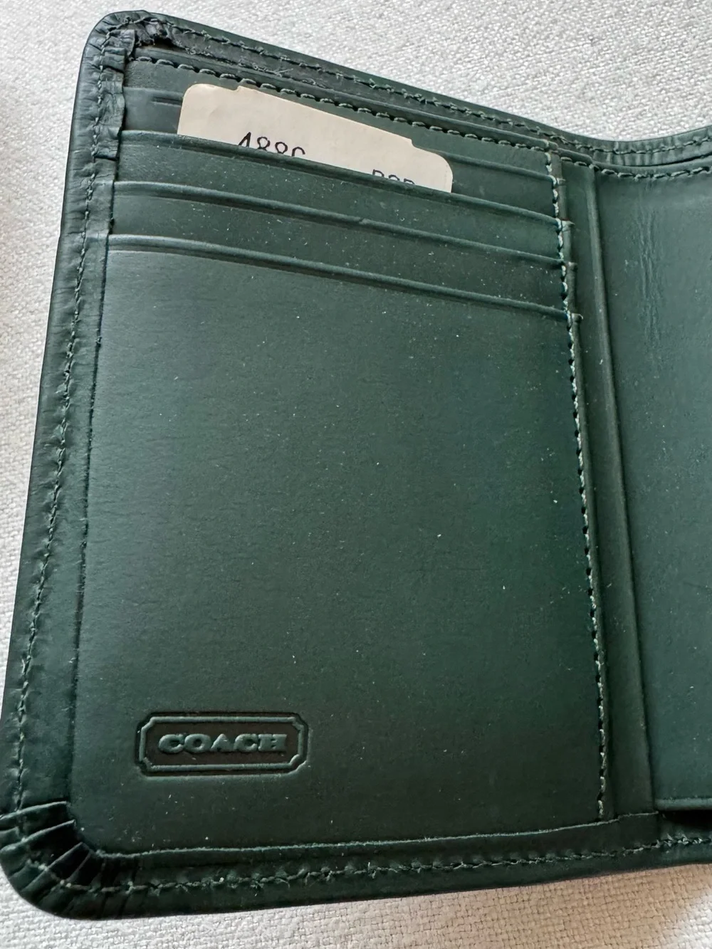 Coach Green Leather Snap Card Holder